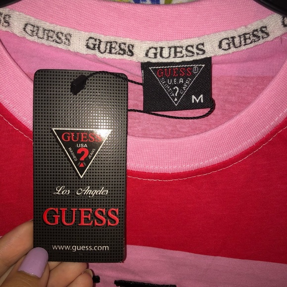 NEW Guess Striped T-Shirt - Picture 3 of 6